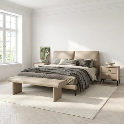 Brașov Two-Drawer Nightstand in Beige