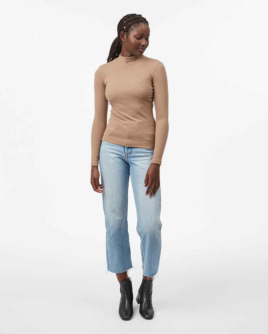 Rib Mock Neck Longsleeve