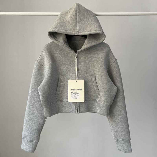 Women's Solid-Color Loose-Fit Hooded Sweatshirt