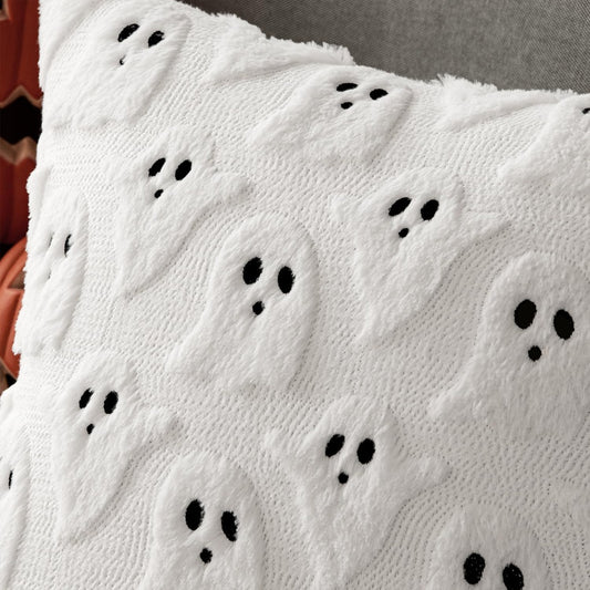 Halloween Ghost Pillow Covers 18 × 18 Inch Set of 2 – Cute Spooky Throw Cushion Covers (US Delivery Only)
