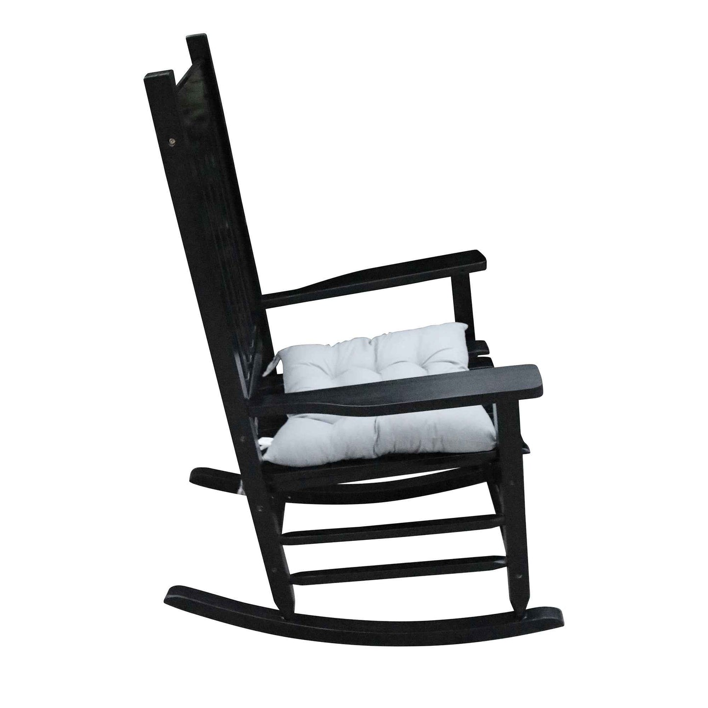 Black Wooden Porch Rocking Chair – Solid Wood Outdoor Rocker (US Delivery Only)