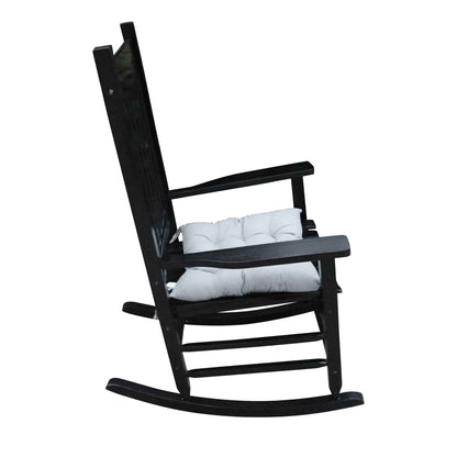 Black Wooden Porch Rocking Chair – Solid Wood Outdoor Rocker (US Delivery Only)