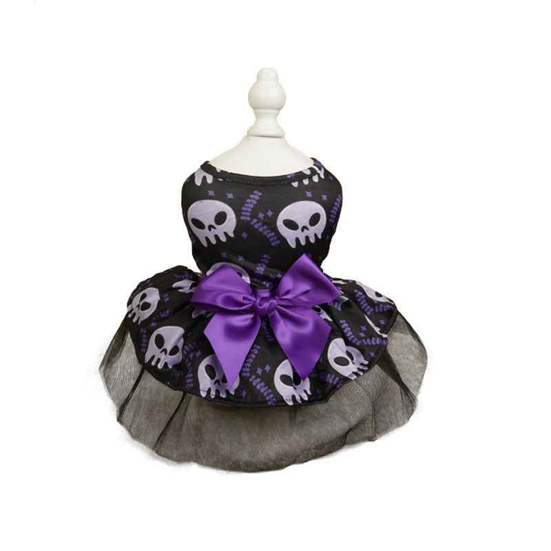 Pet Dog Halloween Costume Cape – Colorful Skull Polyester Costume for Dogs