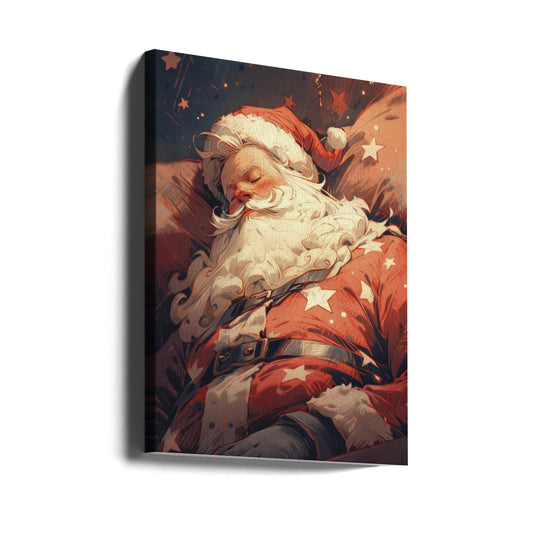 Wandbild Schlafender Weihnachtsmann