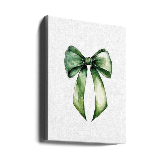 Wandbild Grüne Schleife Aquarell Leinwanddruck