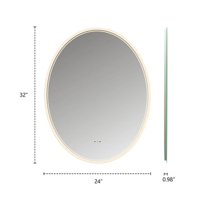 Frameless Capsule LED Bathroom Mirror, CRI 90+ – 24"x32" / 26"x34" / 28"x36"