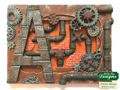 Distressed Cogs Silicone Mould