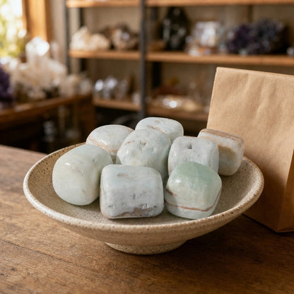 Caribbean Blue Calcite Tumbled Stones