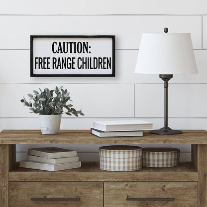 Vorsicht freilaufende Kinder Holzschild