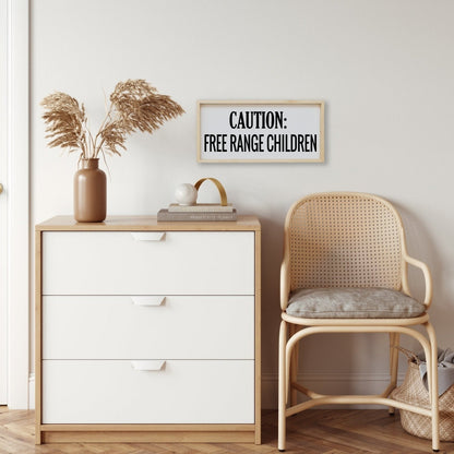 Vorsicht freilaufende Kinder Holzschild