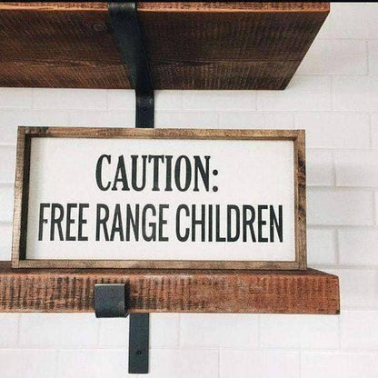 Vorsicht freilaufende Kinder Holzschild