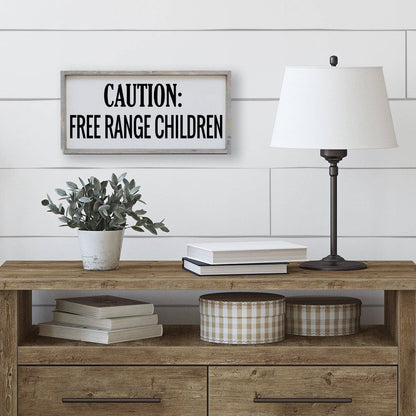 Vorsicht freilaufende Kinder Holzschild