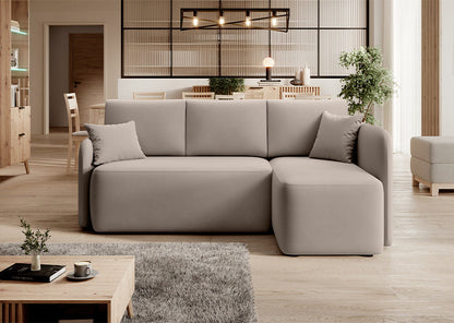 Hadson 3 Seater Storage Sleeper Chaise Sofa - Beige