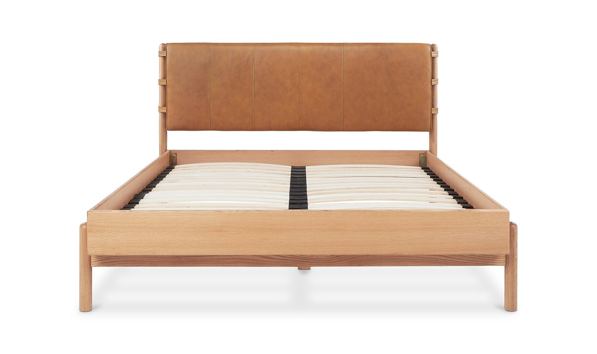 Colin Top-Grain Leather Bed with Matching Nightstand and Dresser