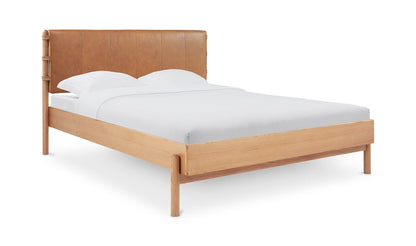 Colin Top-Grain Leather Bed with Matching Nightstand and Dresser
