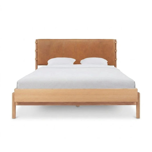 Colin Top-Grain Leather Bed with Matching Nightstand and Dresser