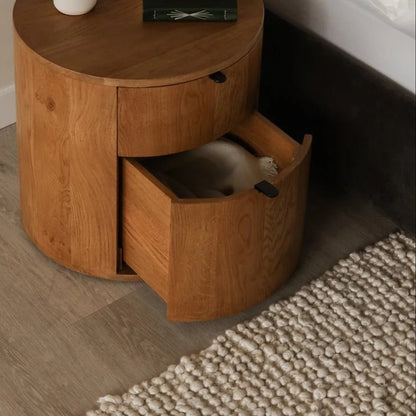 Colin Two-Drawer Nightstand in Natural Wood