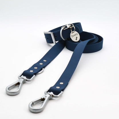 Hundespaziergang-Kombination: Halsband, Leine, Erkennungsmarken-Set