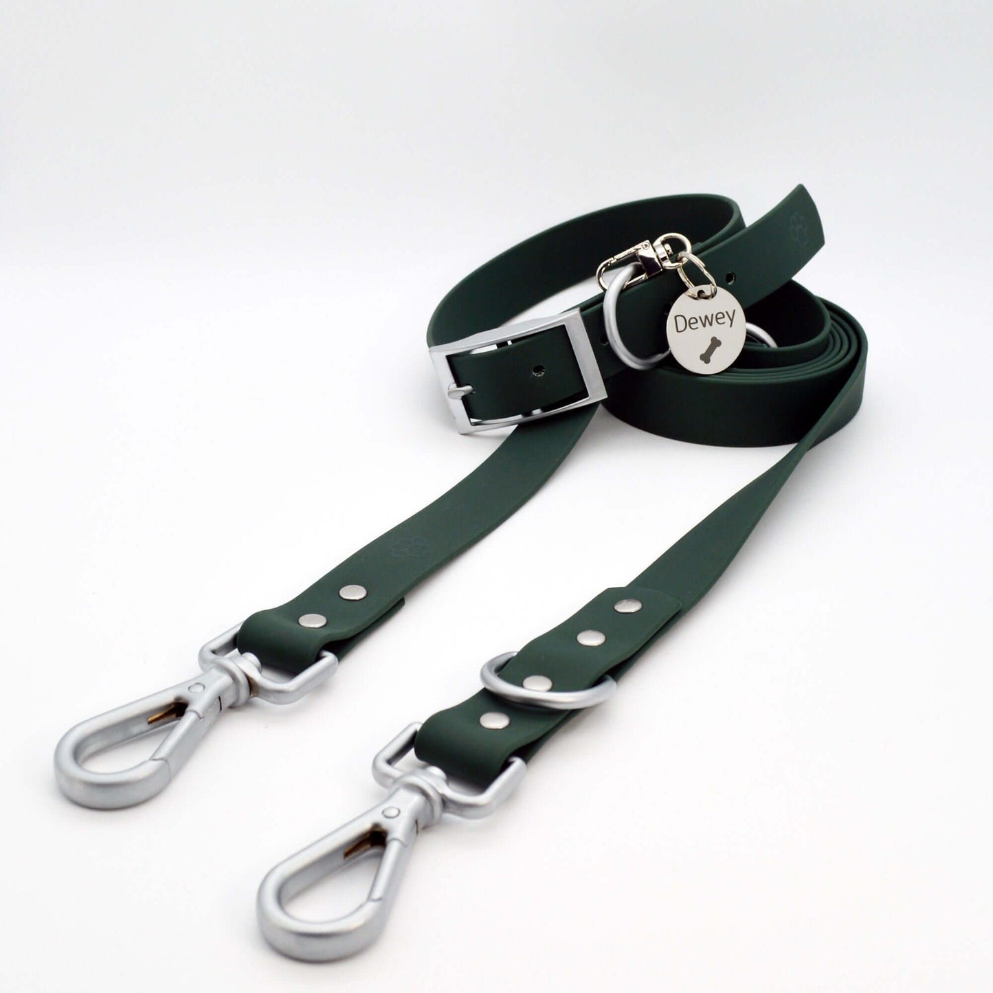 Hundespaziergang-Kombination: Halsband, Leine, Erkennungsmarken-Set