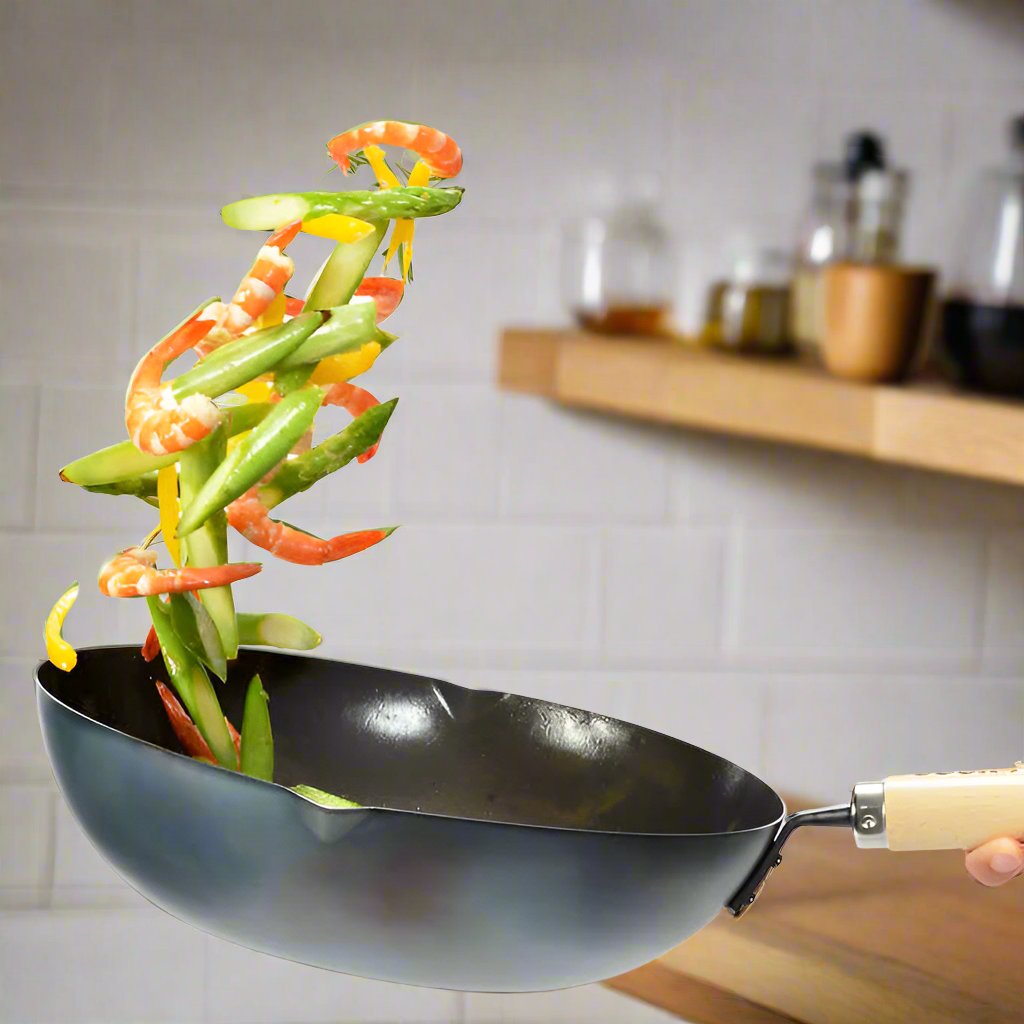 Yoshikawa Cook-Pal Ren Carbon Steel Wok 36cm | Made in Japan