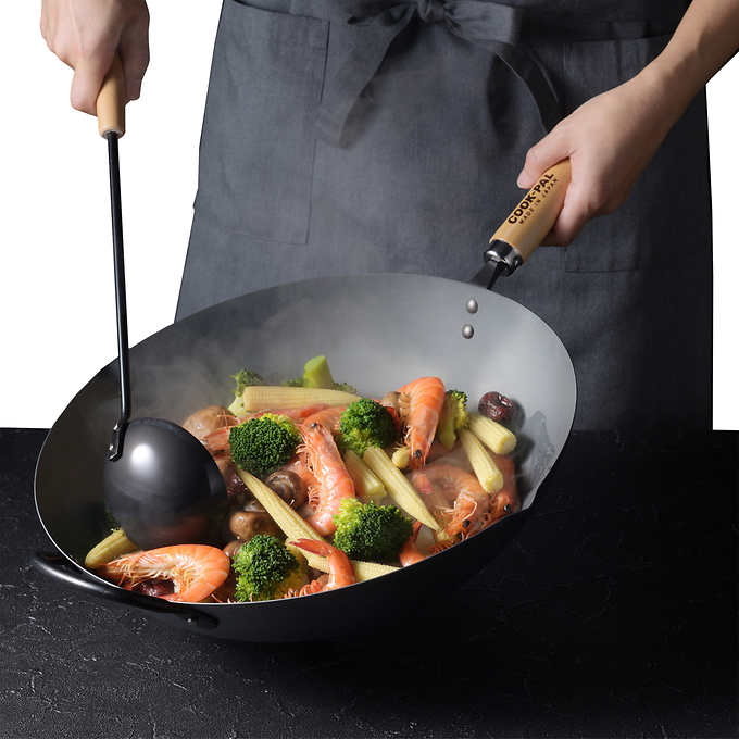 Yoshikawa Cook-Pal Ren Carbon Steel Wok 36cm | Made in Japan