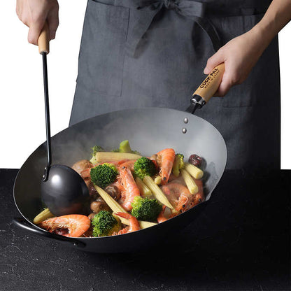 Yoshikawa Cook-Pal Ren Carbon Steel Wok 36cm | Made in Japan