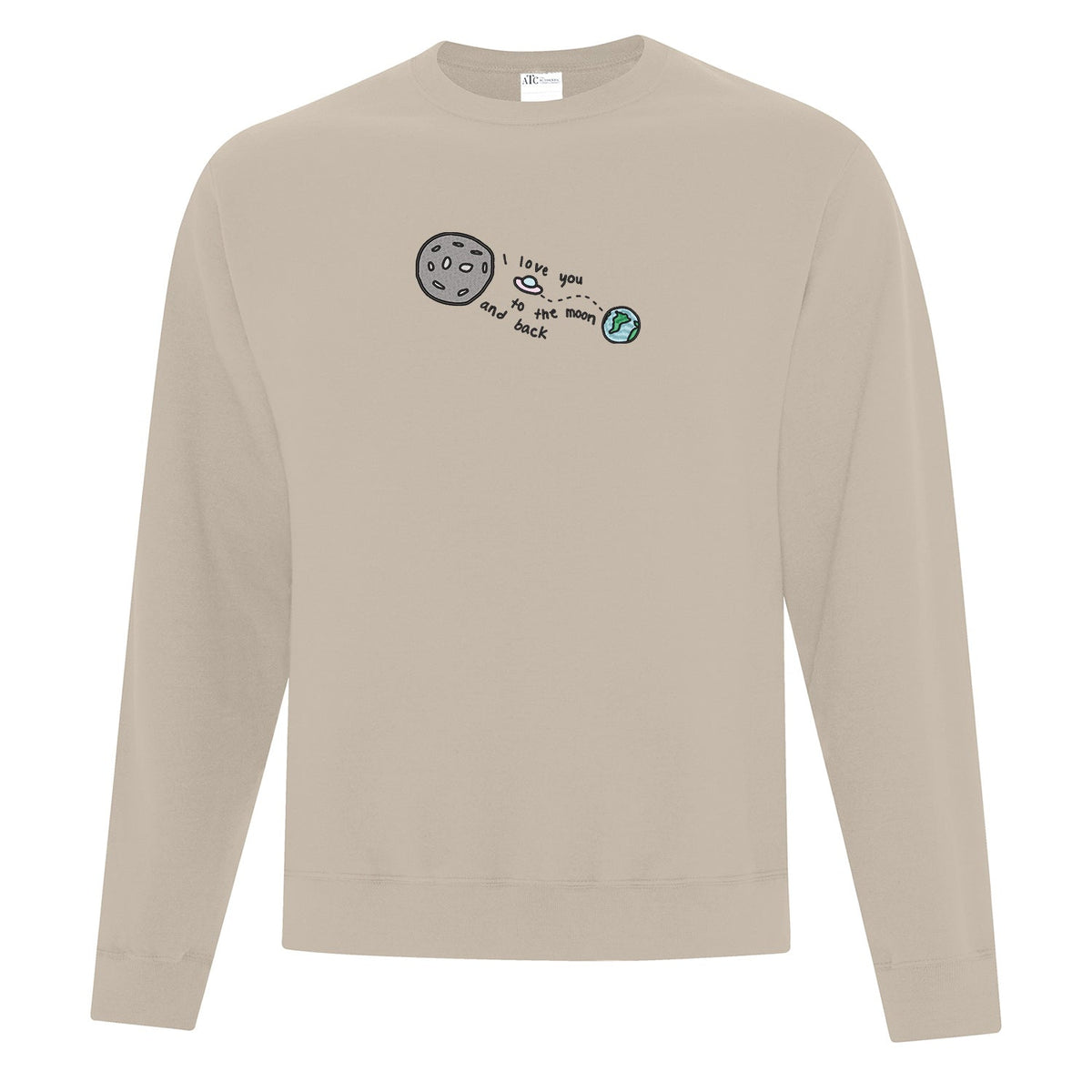 Crewneck Moon and Back brodé
