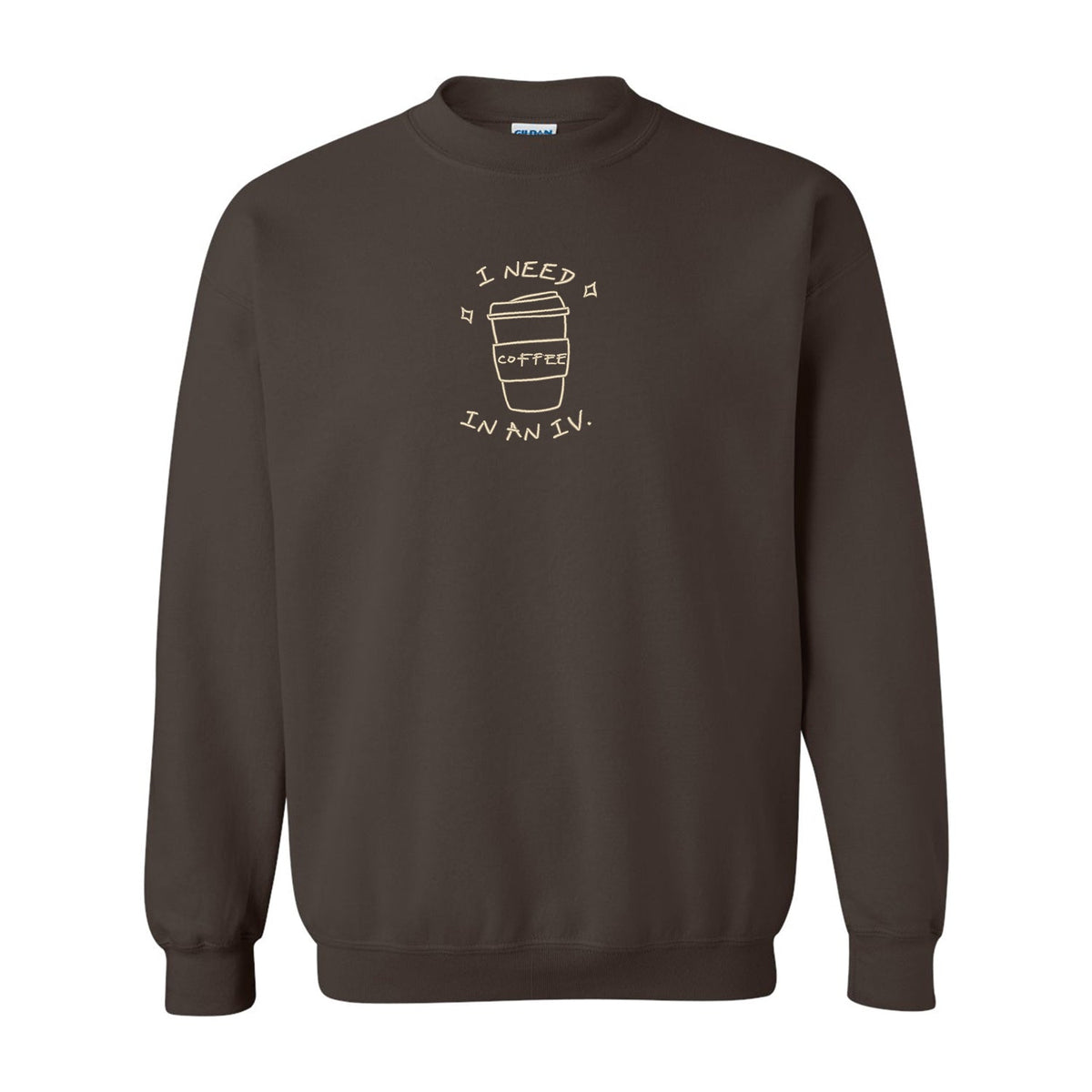 Crewneck "I Need Coffee" brodé