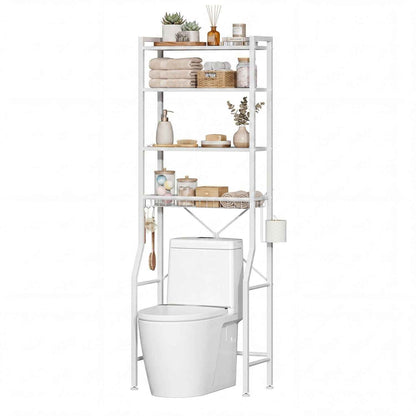 68-inch Independent Bathroom Storage Rack, Iron And Wood Material Toilet Above Storage Rack, Used For Placing Towels And Toiletries In The Bathroom