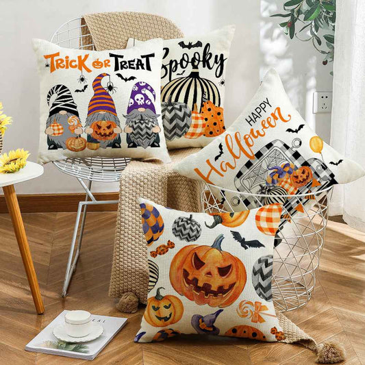 Halloween Cartoon Car Pumpkin Pillow Cover – Nordic Festival Sofa Cushion Case 45×45cm