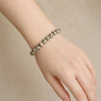 Dalmatian Jasper Round Bracelet - 8mm
