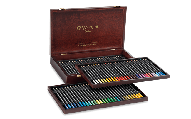 Caran d'Ache - Museum Watercolour Pencil - Wooden Box Set of 76