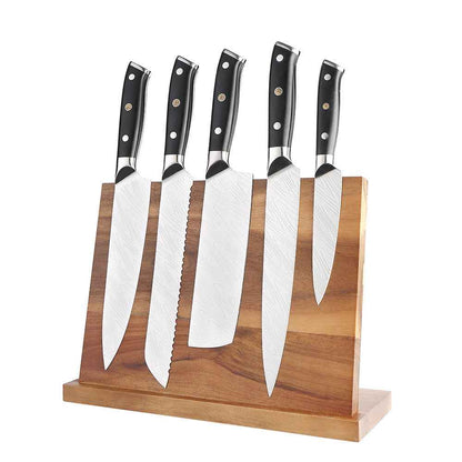 Magnetic Wooden Knife Holder – Modern Kitchen Wall-Mounted Knife Storage Rack
