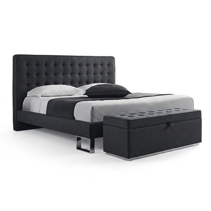 Edmonton Contemporary Graphite Tufted Bett