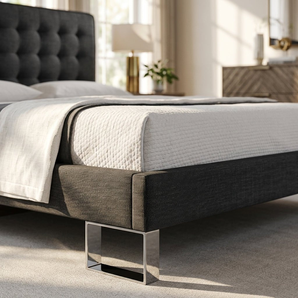 Edmonton Contemporary Graphite Tufted Bett