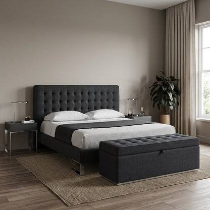 Edmonton Contemporary Graphite Tufted Bett
