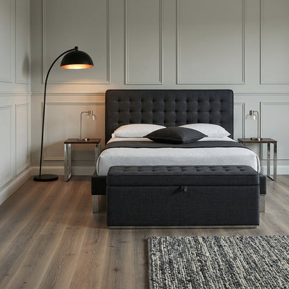 Edmonton Contemporary Graphite Tufted Bett