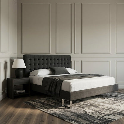 Edmonton Contemporary Graphite Tufted Bett