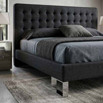 Edmonton Contemporary Graphite Tufted Bett