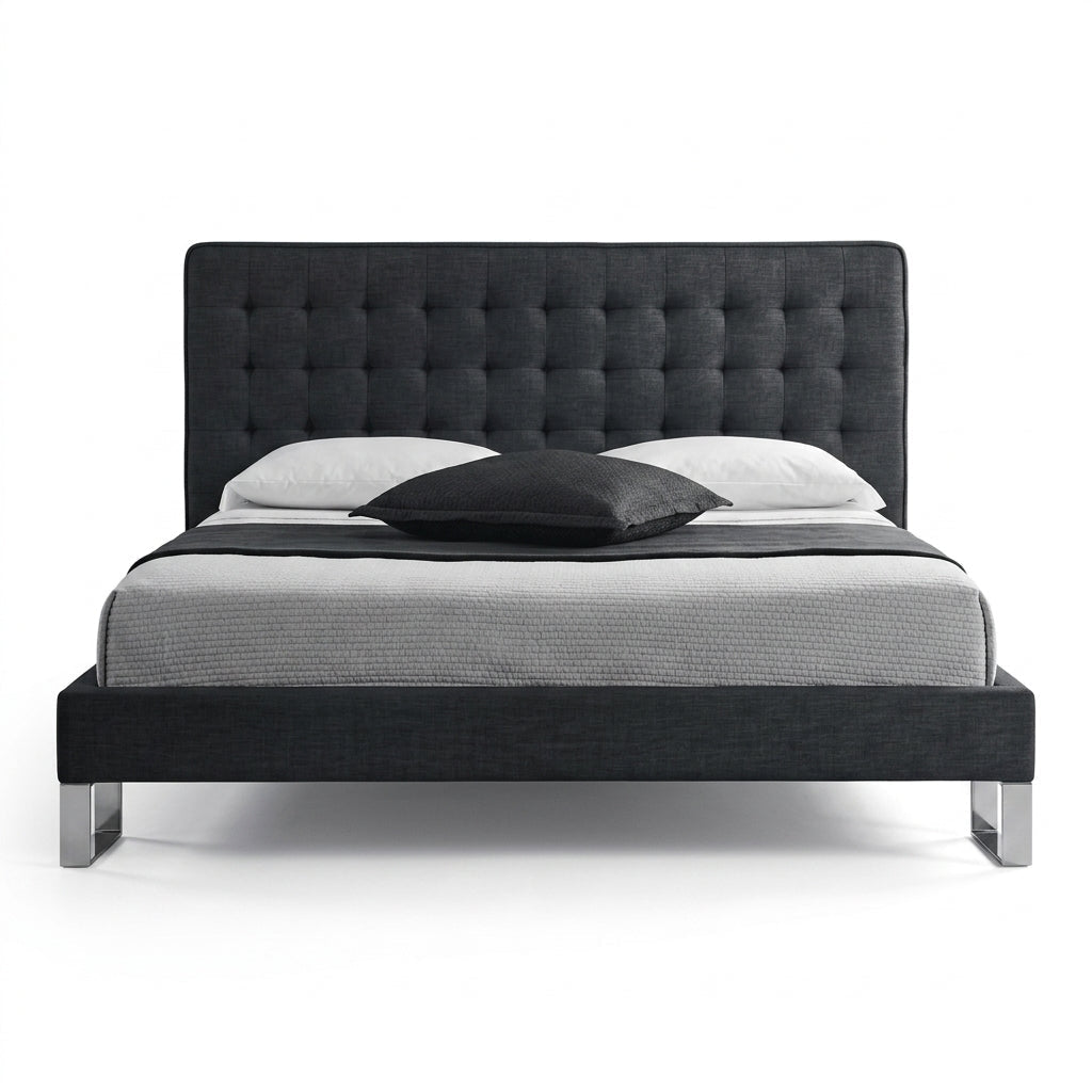 Edmonton Contemporary Graphite Tufted Bett