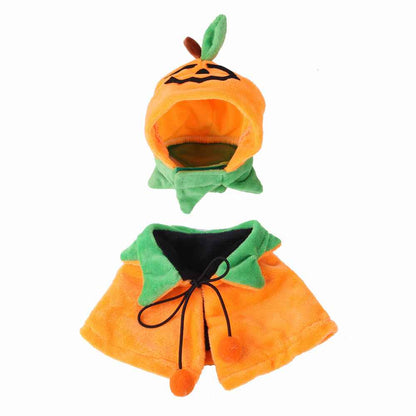 Halloween Pumpkin Dog & Cat Cape – Plush Double-Sided Pet Cloak with Optional Hat