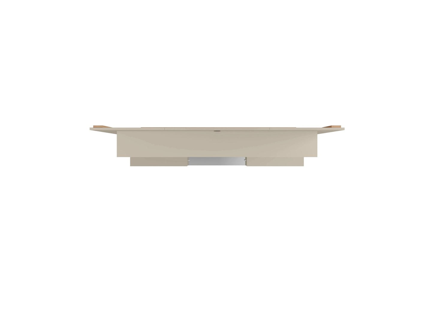 Augusta Modern Floating Shelved Entertainment Center - Beige/Cream Gloss