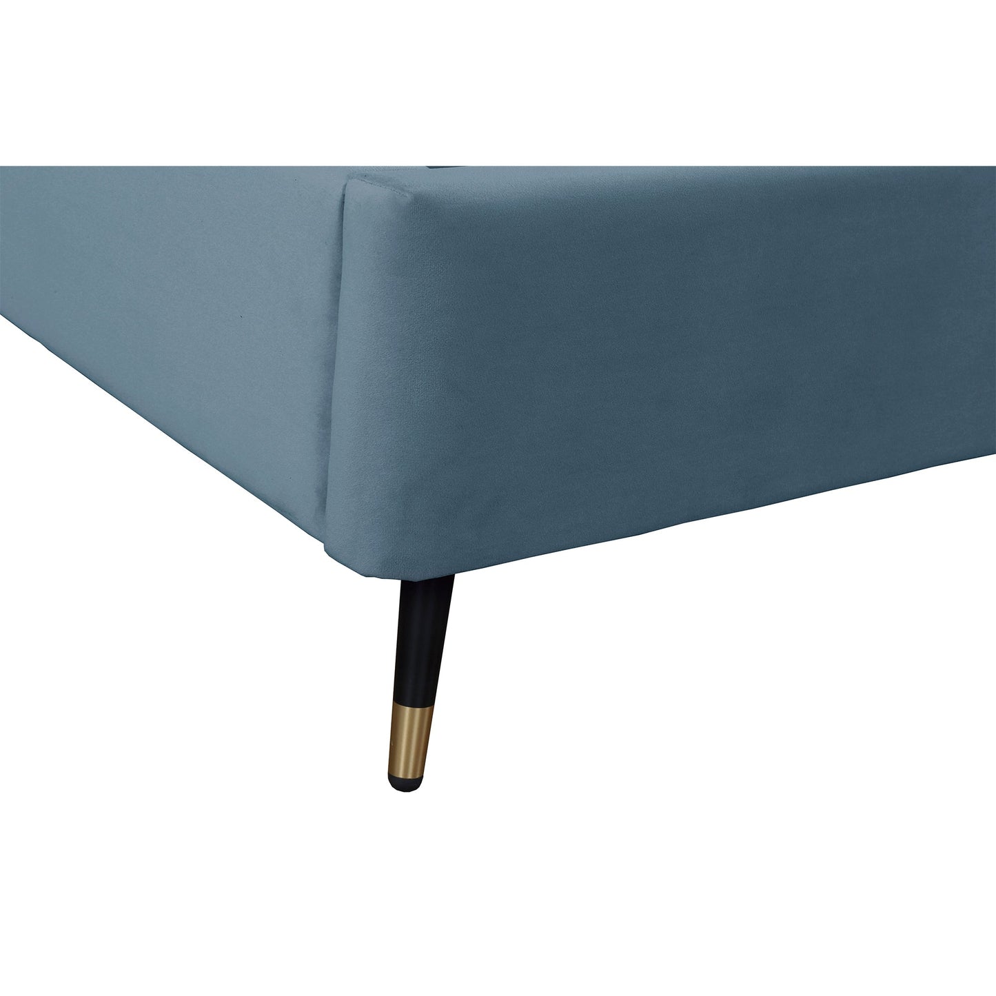 Gallagher Polsterbett aus Samt mit Plattform - Blau