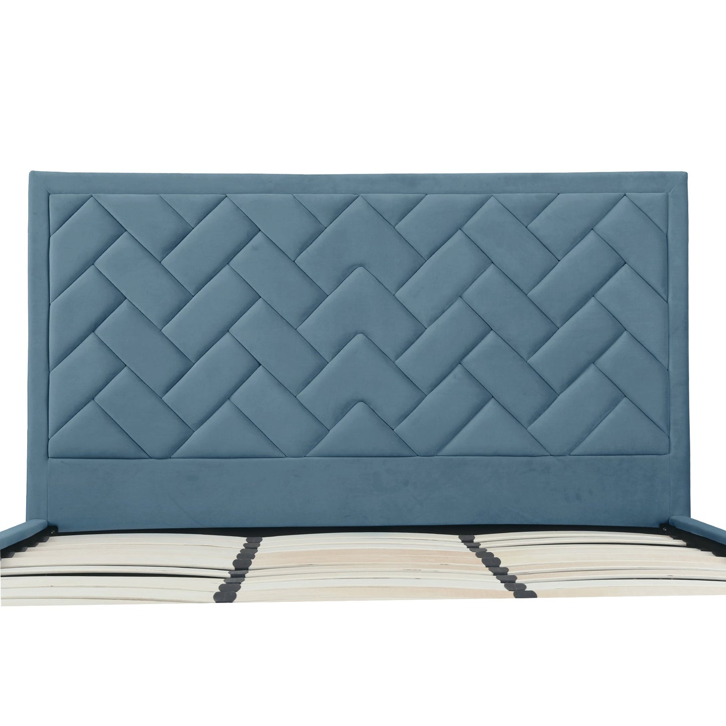 Gallagher Polsterbett aus Samt mit Plattform - Blau
