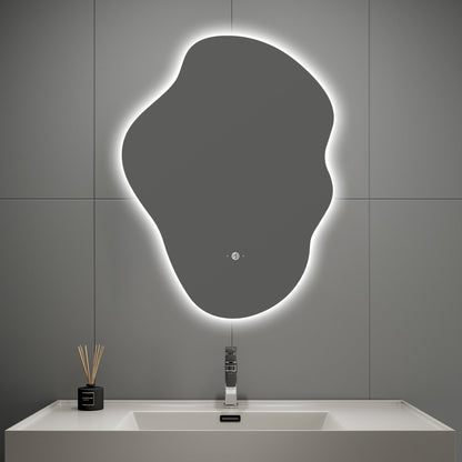Flow Backlit LED Bathroom Mirror, Wave Sensor