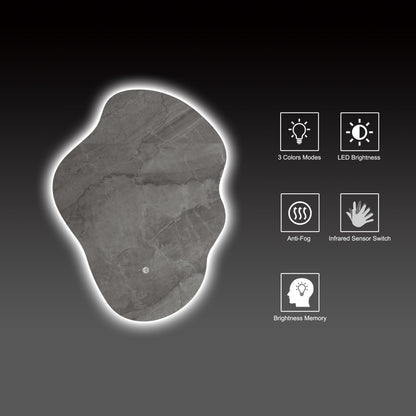 Flow Backlit LED Bathroom Mirror, Wave Sensor