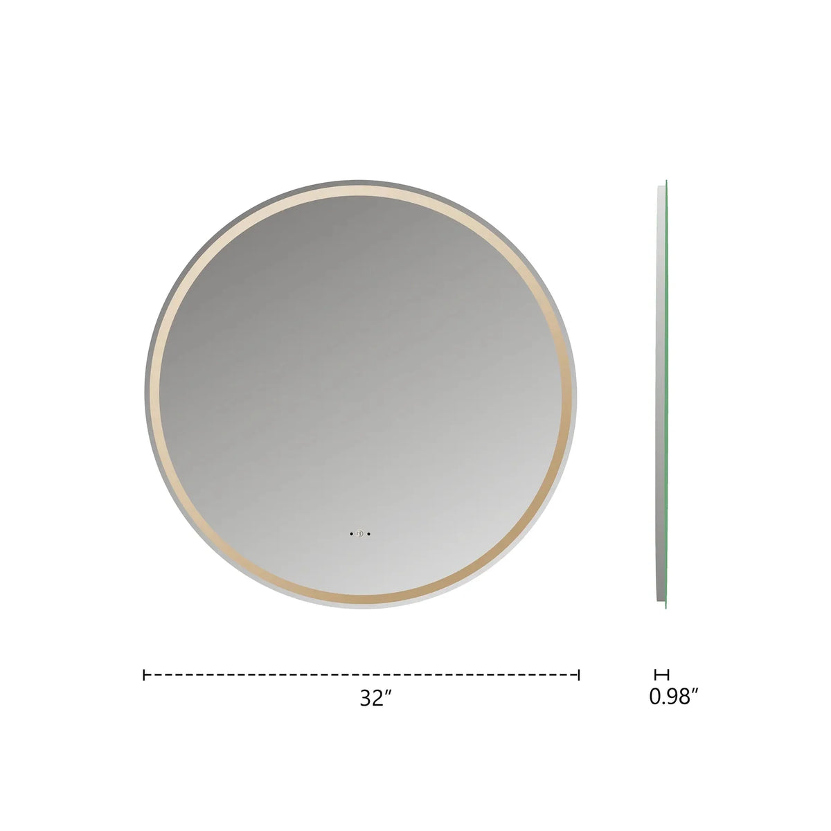 Frameless Round LED Mirror (28"–36") with Anti-Fog, CRI 90+ & Seamless Lighting
