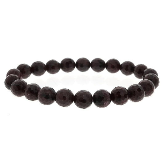 Garnet B Faceted Round Bracelet - 8mm