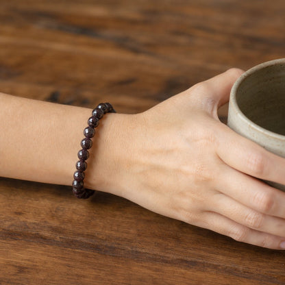 Garnet B Faceted Round Bracelet - 8mm