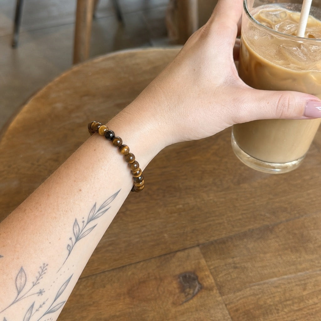 Gold Tiger's Eye Bead Bracelet